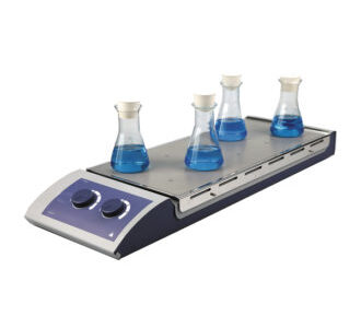 Agitatore magnetico analogico con riscaldamento +120°C a 10 posti LBX H04X10 - STIH-100-001