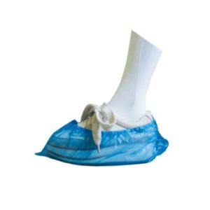 Copriscarpe monouso misura unica colore blu CPE cf.100 pz. - CSCARPE01