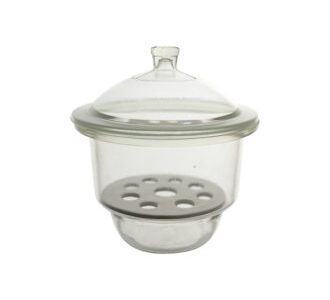 Essiccatore in vetro con coperchio a pomolo Ø mm 150 con piastra - DE01-150-002