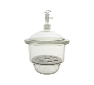 Essiccatore in vetro con coperchio rubinetto in vetro Ø mm 150 con piastra - DE02-150-002