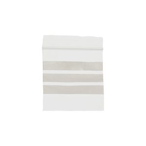 Sacchetto con chiusura a pressione e zona di scrittura in LDPE dim.mm  60x 80 cf.100 pz. BZWP-060-100
