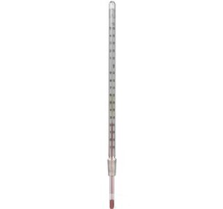 Termometro per distillazione -10+150°C div.1°C riempimento rosso NS 14,5/23 gambo mm  75