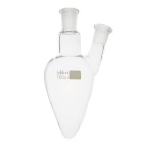 Pallone forma a cuore vetro borosilicato 3.3 con 2 coni NS 14/23 ml 25 - FL23-025-001