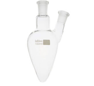Pallone forma a cuore vetro borosilicato 3.3 con 2 coni NS 14/23 ml   25 - FL23-025-001