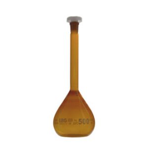 Matraccio tarato classe A vetro borosilicato 3.3 ambrato con tappo ns in pe ml 5 - VFA3-005-002