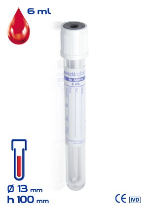 Provetta senza additivo Ø mm 13x100 ml 6 tappo bianco cf.1200 - 30004