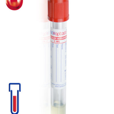Provetta con gel separatore + attivatore di coagulazione Ø mm 13x100 ml 5 tappo rosso sterile cf.1200 - 30012