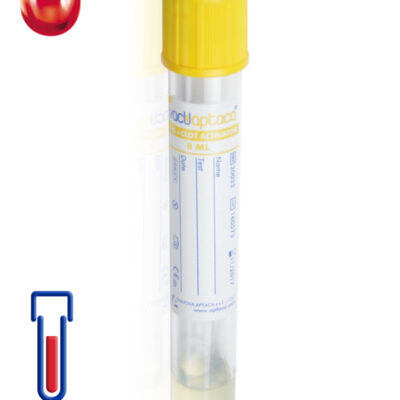 Provetta con gel separatore + attivatore di coagulazione Ø mm 16x100 ml 10 tappo giallo sterile cf. 800 - 30033