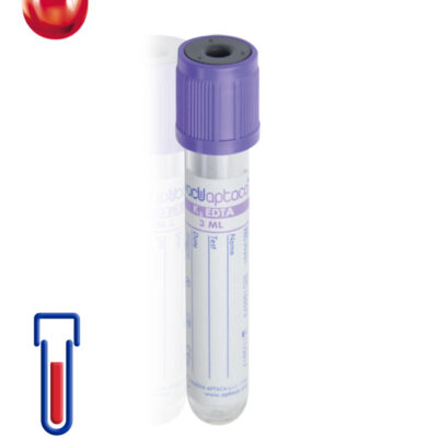 Provetta con K3 EDTA Ø mm 13x 75 ml 3 tappo viola sterile cf.1200 - 30201