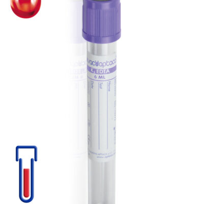 Provetta con K3 EDTA Ø mm 13x100 ml 6 tappo viola sterile cf.1200 - 30203