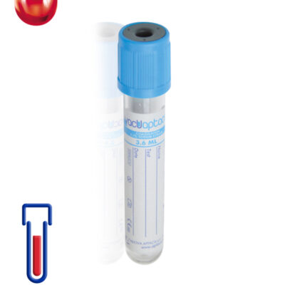 Provetta con sodio citrato 3,2% per coagulazione Ø mm 13x 75 ml 3,6 tappo azzurro sterile cf.1200 - 30501