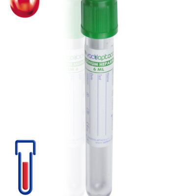 Provetta con litio eparina Ø mm 13x100 ml 6 tappo verde cf.1200 - 30802