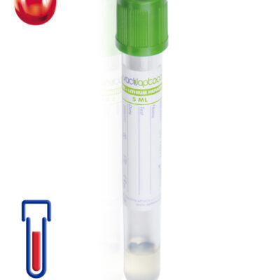 Provetta con litio eparina + gel separatore Ø mm 13x100 ml 5 tappo verde chiaro cf.1200 - 30901