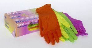 Guanti in nitrile monouso per bambini misura unica XS colori assortiti cf. 96 pz. - 364301175