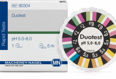 DUOTEST® Cartina indicatrice a doppia zona pH 5,0- 8,0 rotolo da 5mt x10 mm - Macherey Nagel 90304
