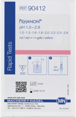 PEHANON® Cartina indicatrice ph 1,0- 2,8 cf.2X200 strisce - Macherey Nagel 90412