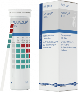 AQUADUR® Strisce analitiche per la durezza dell'acqua 5-25°d cf. 100 strisce - Macherey Nagel 91201
