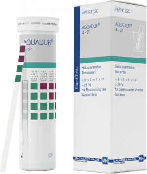AQUADUR® Strisce analitiche per la durezza dell'acqua 4-21°d cf. 100 strisce - Macherey Nagel 91220