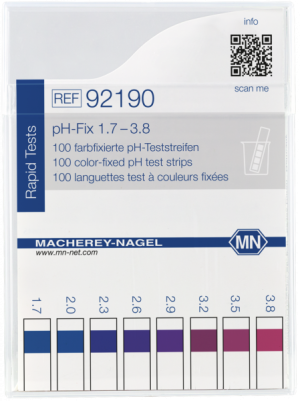 PH FIX® Cartina indicatrice ph 1,7- 3,8 cf.100 strisce - Macherey Nagel 92190