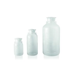 Bottiglia graduata cilindrica in LDPE collo largo con tappo+sottotappo ml 50 cf.400 pz. - 11121