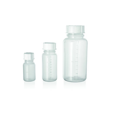 Bottiglia graduata cilindrica in PP collo largo normalizzato GL45 con tappo ml  250 cf. 50 pz. - 11173