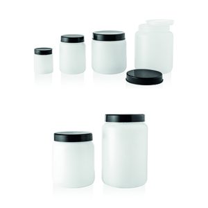 Vaso cilindrico in HDPE con tappo a vite e sottotappo a pressione ml 70 cf.400 pz. - 14161
