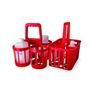 Cestello portabottiglie in HDPE a 4 posti mm 300x270x310 cf.5 pz. - 11085