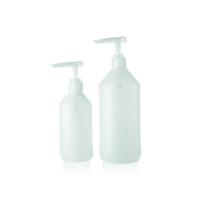 Bottiglia cilindrica in HDPE con dispenser a pressione ml  500 dim.mm Ø 70x215 cf.5 pz. - 11401